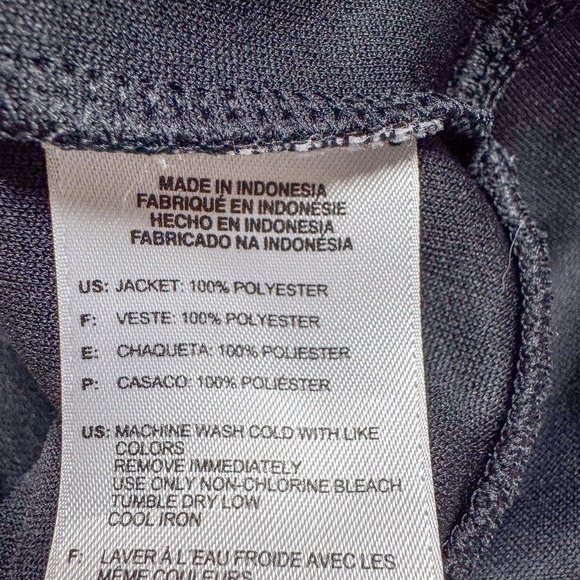 Adidas Jacket Womens Large Black Full Zip Thumb Holes 3-Stripes Back Pockets - Picture 10 of 13